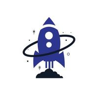 Rocket planet vector logo design template. Rocket and universe logo concept.