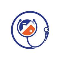 Doctor home vector logo design. House medical vector logo concept.