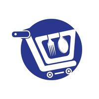 Food shopping vector logo design.