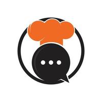 Chef talk vector logo design.