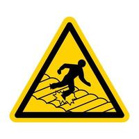 Warning Fragile Roof Sign On White Background vector