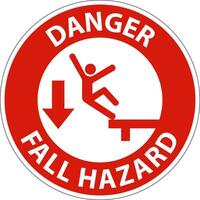 Danger Do Not Cross Without Fall Protection Sign On White Background vector