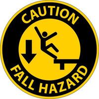 Caution Do Not Cross Without Fall Protection Sign On White Background vector