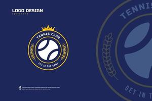 Tennis Badge Logo, Sport Team Identity. Tennis tournament design template, E-Sport badge vector illustration