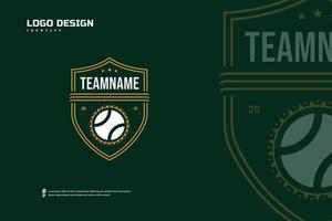 logotipo de la insignia de tenis, identidad del equipo deportivo. plantilla de diseño de torneo de tenis, ilustración de vector de insignia de e-sport