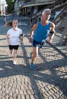 Couple jogging outside photo