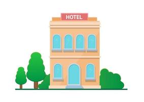 hotel building front view vector