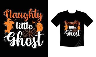 travieso pequeño fantasma-halloween imprimir camiseta tipografía diseño vector