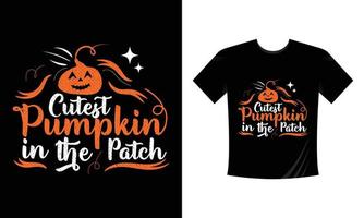 calabaza más linda en el parche - vector de diseño de tipografía de camiseta con estampado de halloween