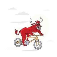 bull ride cycle illustration vector