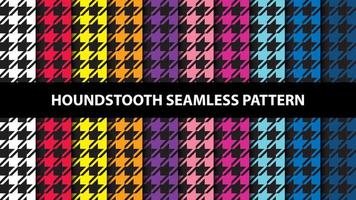 Collection of houndstooth vector seamless pattern