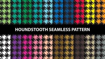 Collection of houndstooth vector seamless pattern