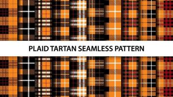 Collection of plaid tartan vector seamless pattern