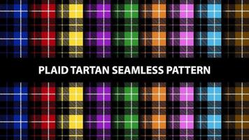 Collection of plaid tartan vector seamless pattern