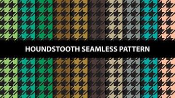 Collection of houndstooth vector seamless pattern