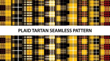 Collection of plaid tartan vector seamless pattern