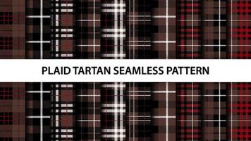 Collection of plaid tartan vector seamless pattern