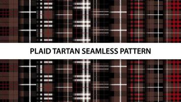 Collection of plaid tartan vector seamless pattern