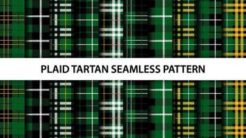 Collection of plaid tartan vector seamless pattern