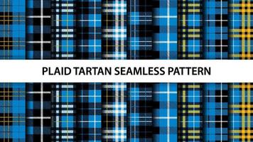 Collection of plaid tartan vector seamless pattern