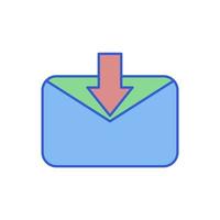 envelope with arrow down icon vector