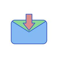 envelope with arrow down icon vector