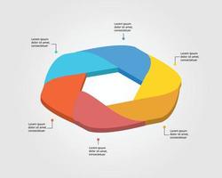 plantilla de gráfico de pasos para infografía para presentación de 6 elementos vector