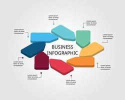 step chart template for infographic for presentation for 8 element vector