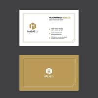 Modern Business Card - Creative and Clean Business Card Template. Luxury business card design template. Elegant dark back background with abstract golden Vector illustration wavy lines shiny.