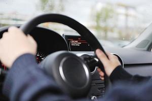 man using car navigation photo