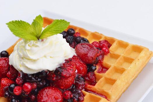 oblea de frutas de cerca foto