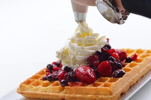 oblea de frutas de cerca foto