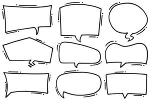 Hand drawn set of speech bubbles isolated . Doodle set element. Vector illustration.