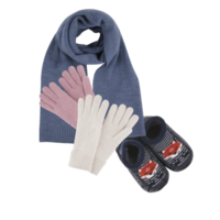 Scarf, gloves, shoes with cut out isolated on background transparent png