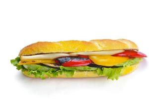 sandwich on a white surface photo