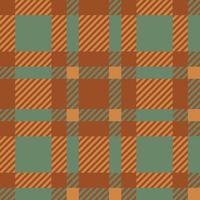 Fall Tartan eart tone and sage green seamless pattern. A cozy plaid autumn pattern. vector