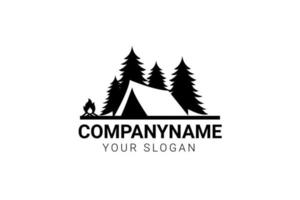 vector camping emblem outdoor activity symbol with grunge texture on mountain landscape background