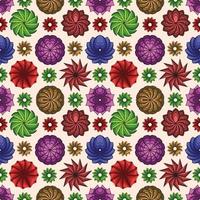 Geometric colorful abstract seamless pattern flower Background vector