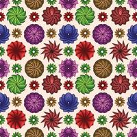 Geometric colorful abstract seamless pattern flower Background vector