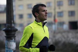 young  couple jogging photo