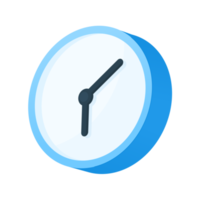 3d blu orologio icona con trasparente sfondo per ui elemento grafico png