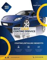 revestimiento de automóviles, diseño de folletos de la empresa de servicios detallados. vector