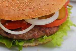 hamburger on white background photo