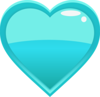 bouton coeur dessin animé bleu png