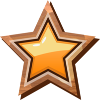 Orange Cartoon Star Wooden Button png