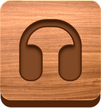 botão de fone de ouvido de madeira, ícone de madeira png