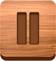 botão de telefone de madeira, ícone de madeira png