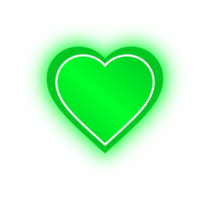 neon grön hjärta baner, neon hjärta png