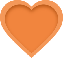 vuoto arancia cuore stratificato carta tagliare stile