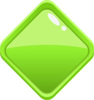 Green Cartoon Rhombus Button png